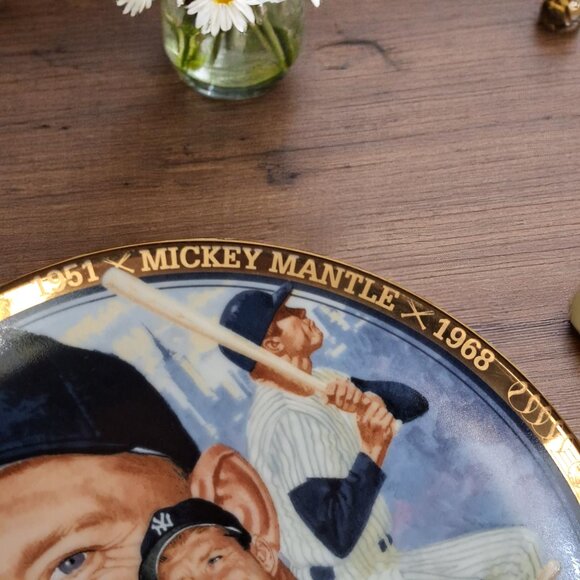 MICKEY MANTLE Plate LIMITED EDITION Hamilton Collection New In Box w/ Paperwork - Picture 10 of 13